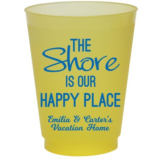 The Shore Is Our Happy Place Colored Shatterproof Cups